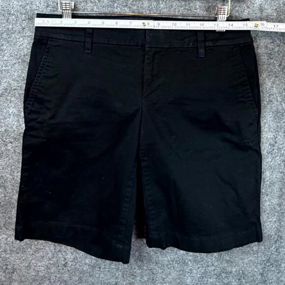 Tommy Hilfiger Chino Shorts Womens 2 Black Logo Cotton Neutral Basics Capsule - Picture 3 of 6